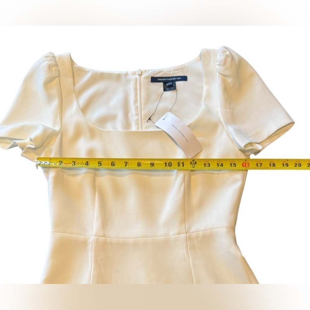 French Connection Awitti Whisper Ruth Dress Short Sleeve White Women’s Size 6 - Picture 8 of 13